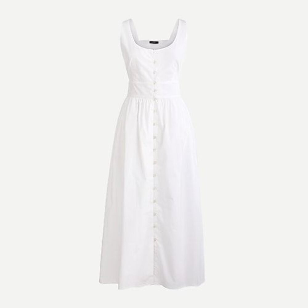Cotton Poplin Dress with Pearl Buttons (Casual Wedding)
